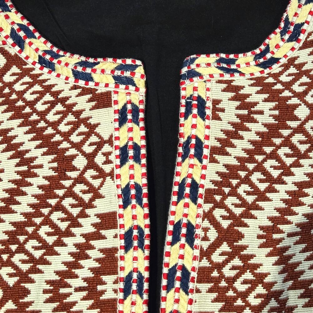 Tularosa Revolve Sante Fe Cropped Fringe Open Front Jacket Burnt Red Size XS - Picture 7 of 12